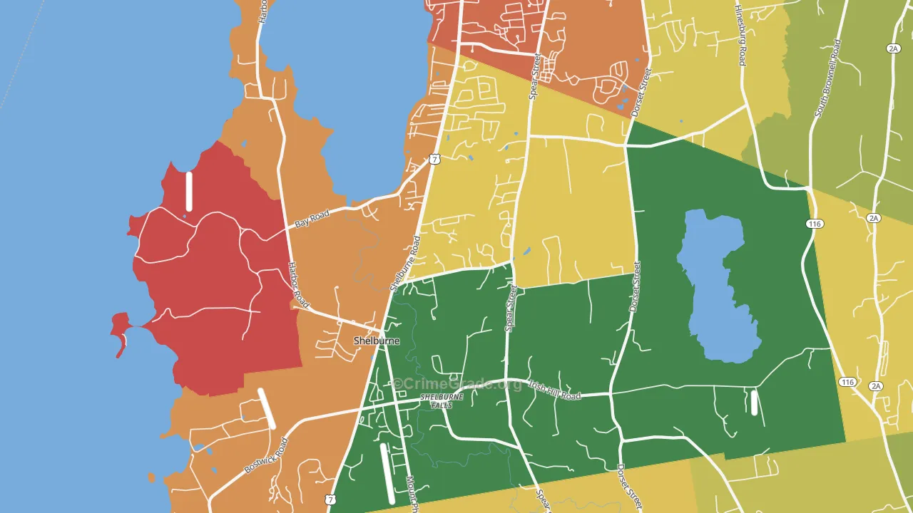 Shelburne, VT Map of Murder Rates