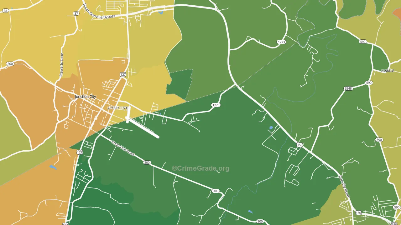 Shelby City, KY Map of Murder Rates