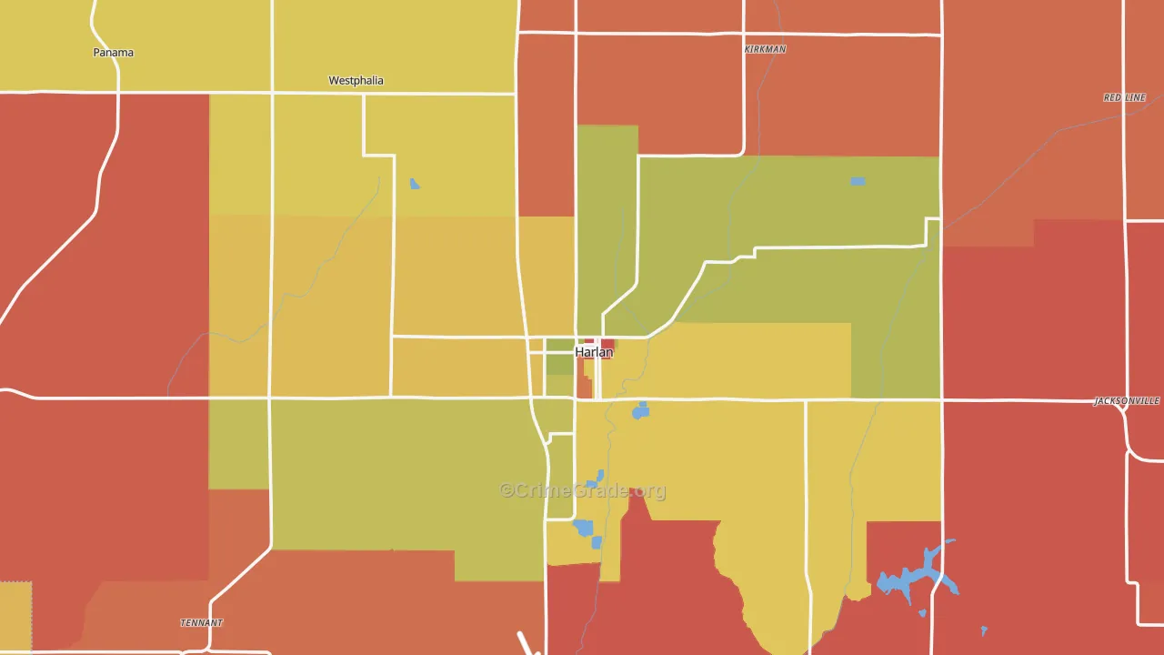 Shelby County, IA Map of Murder Rates