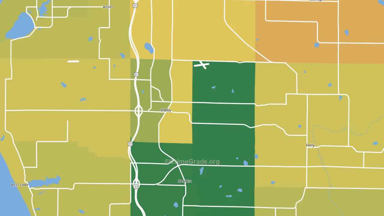 Shelby, MI Map of Murder Rates