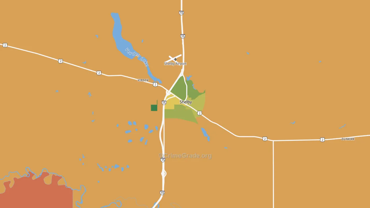 Shelby, MT Map of Murder Rates