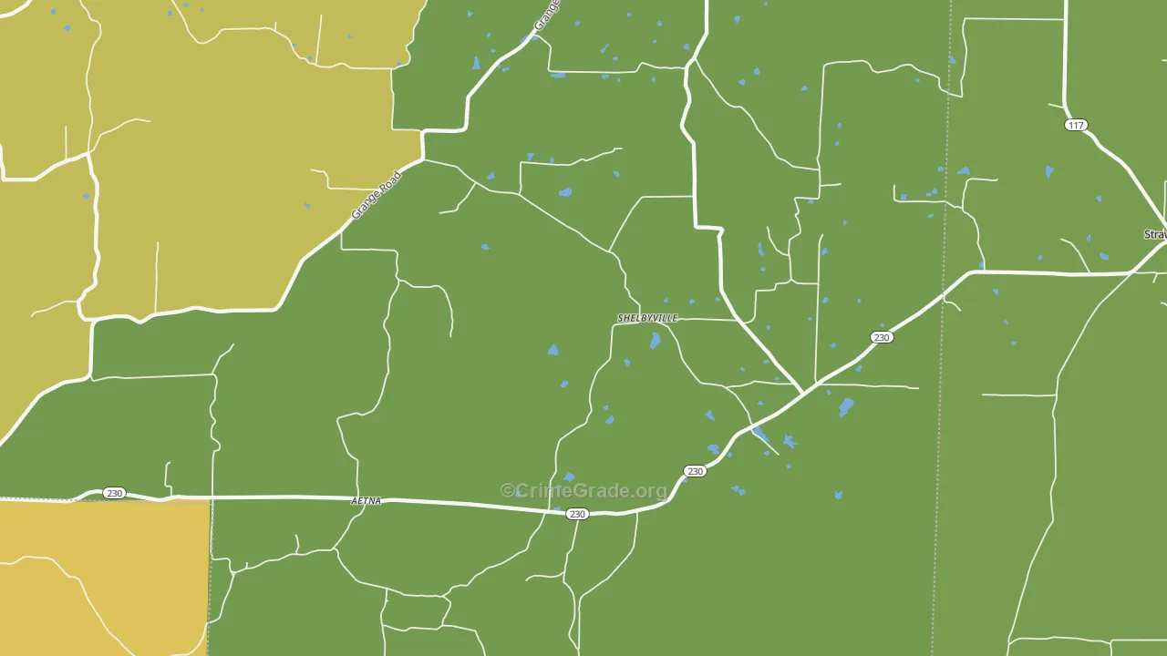 Shelbyville, AR Map of Murder Rates