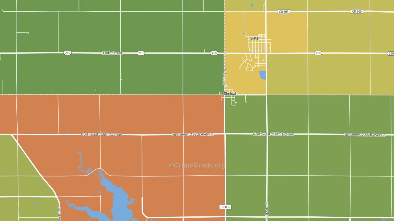 Sheldahl, IA Map of Murder Rates