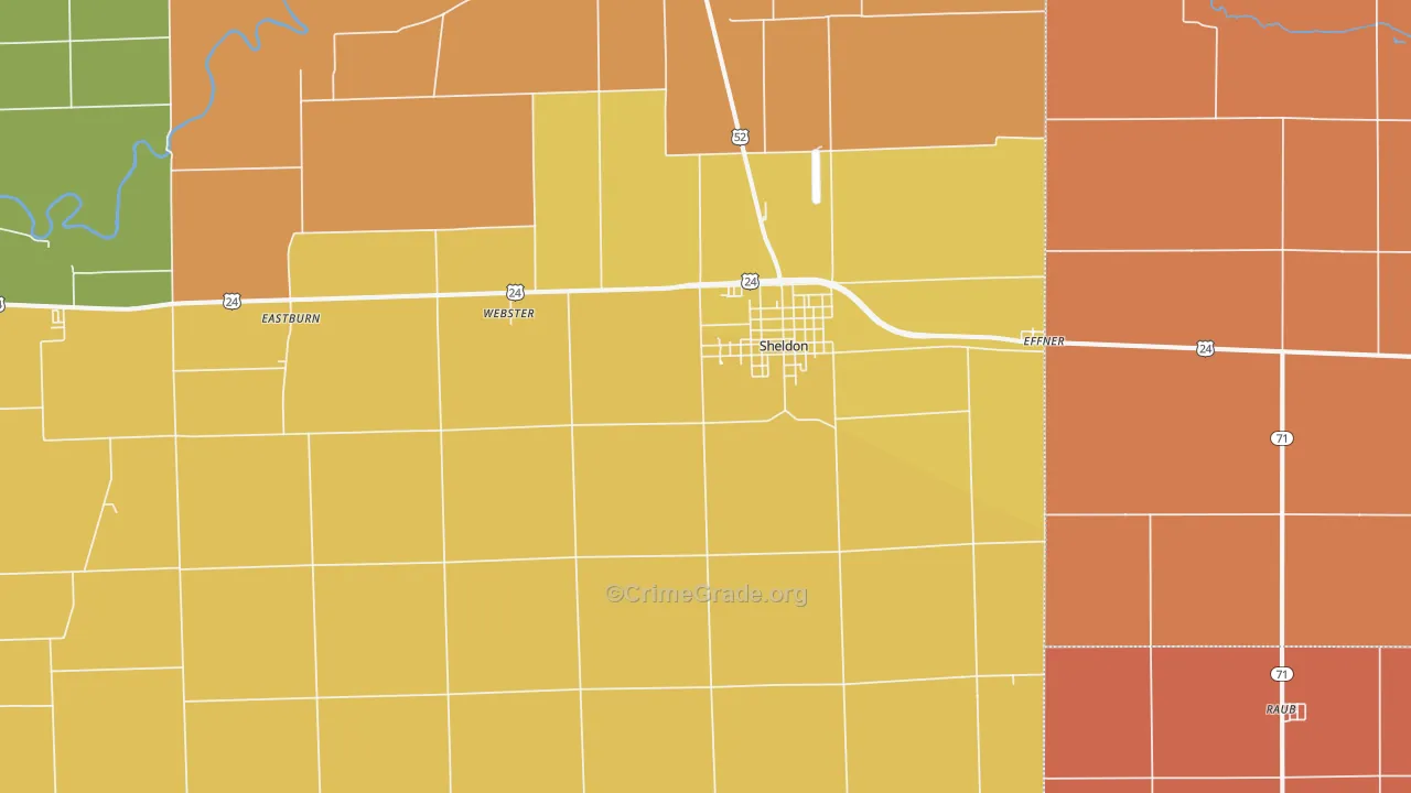 Sheldon, IL Map of Murder Rates