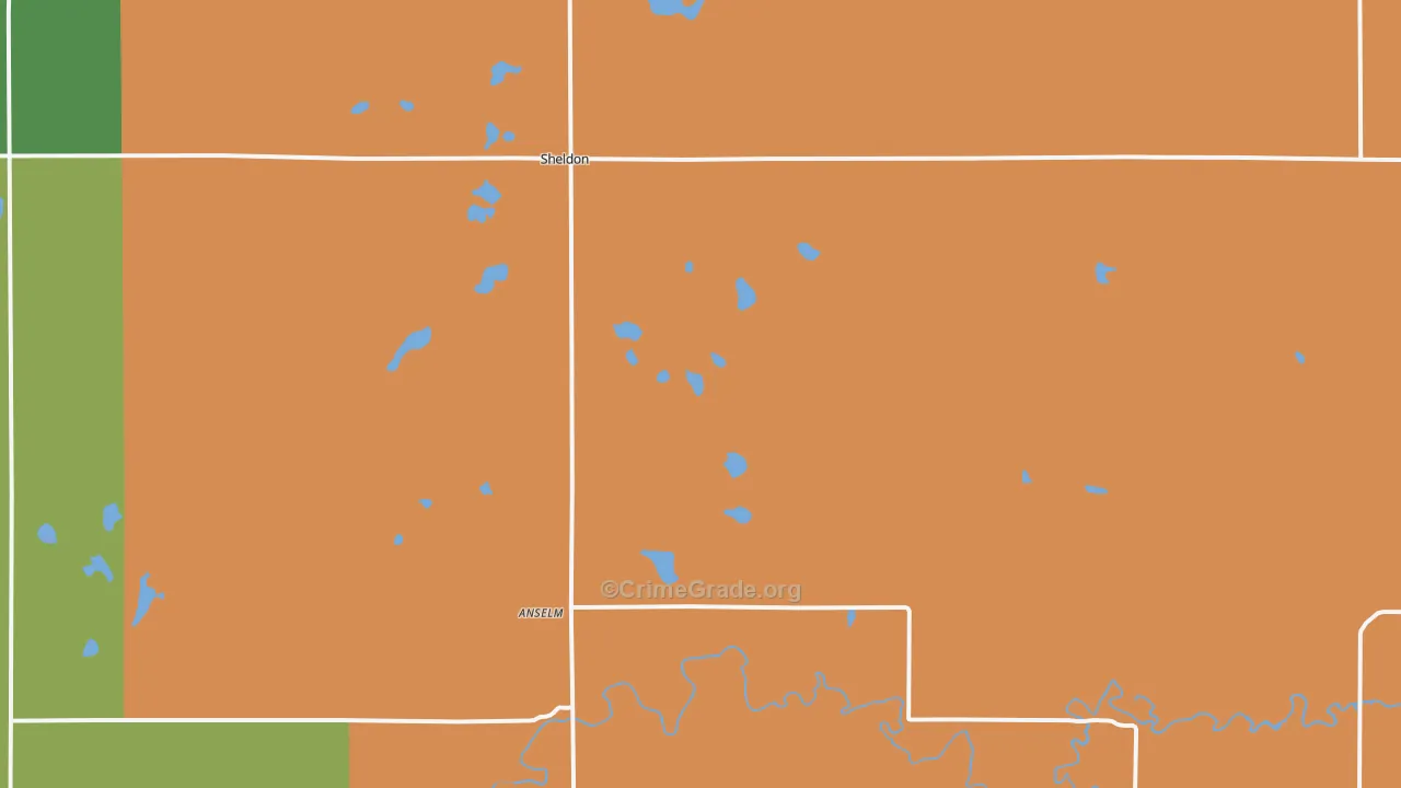 Sheldon, ND Map of Murder Rates