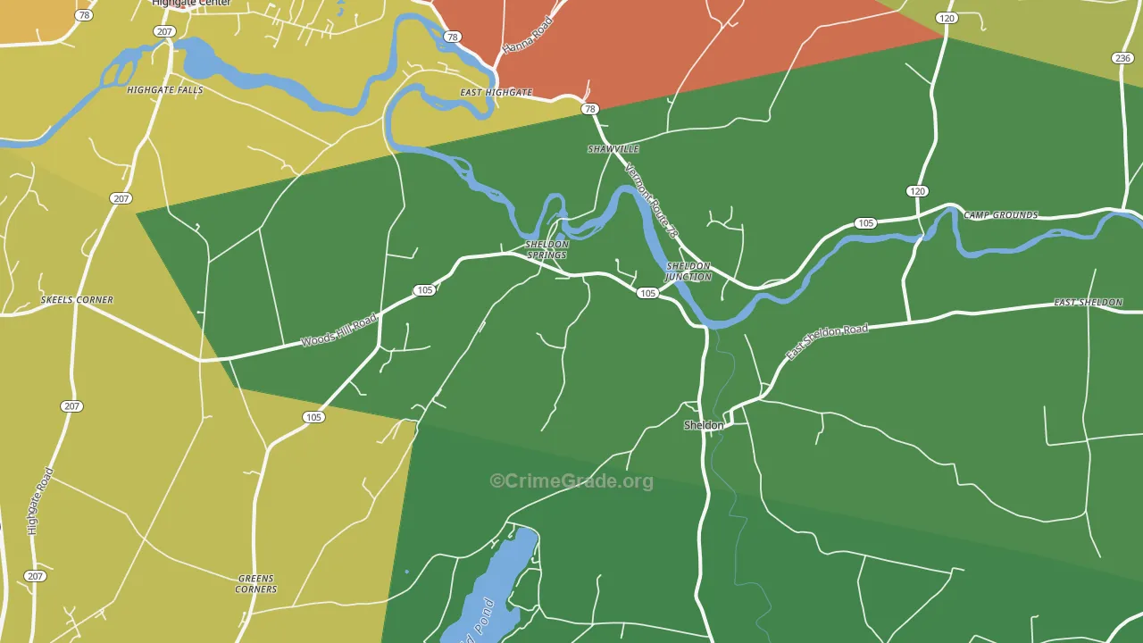 Sheldon, VT Map of Murder Rates