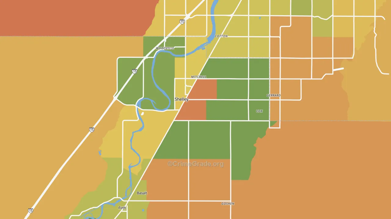 Shelley, ID Map of Murder Rates