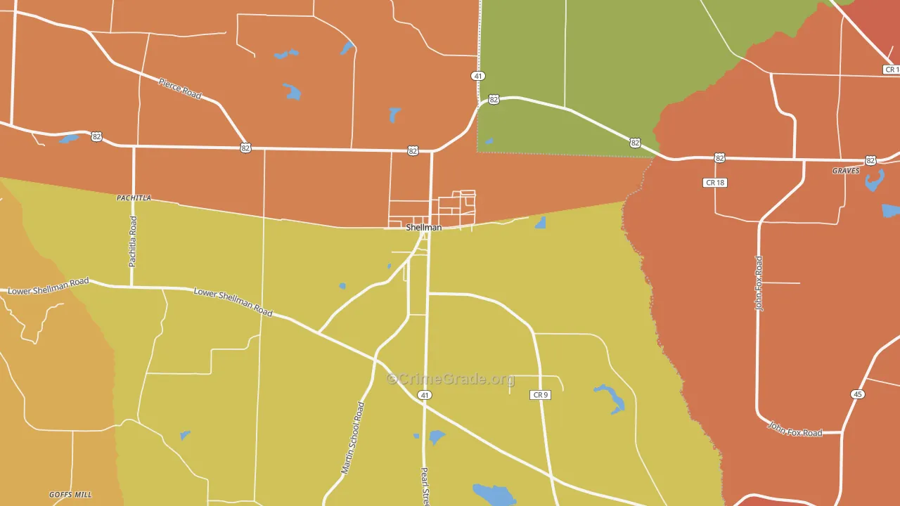 Shellman, GA Map of Murder Rates