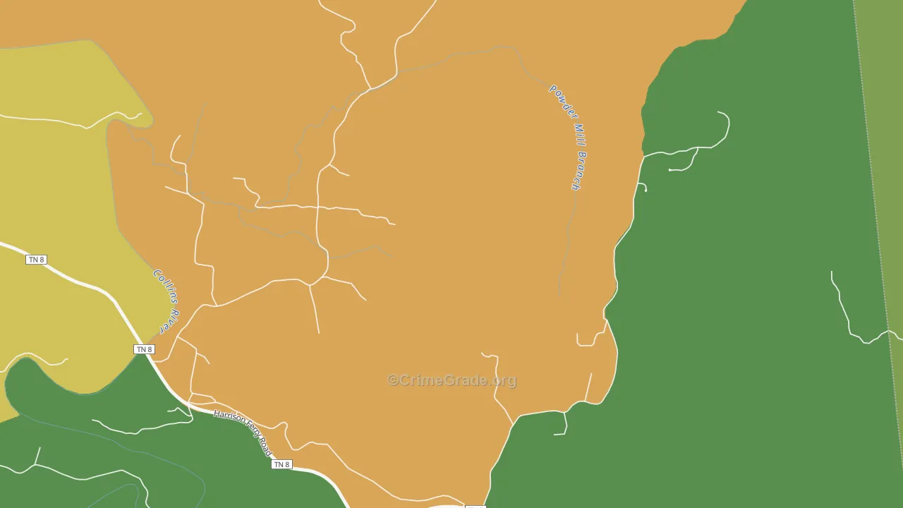 Shellsford, TN Map of Murder Rates