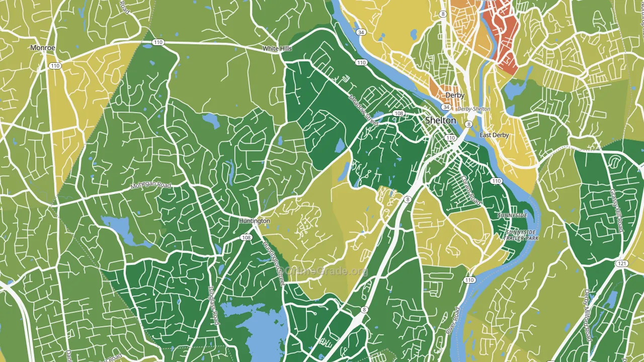 Shelton, CT Map of Murder Rates