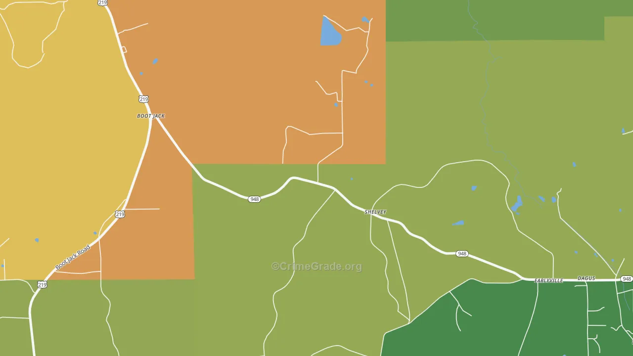 Shelvey, PA Map of Murder Rates