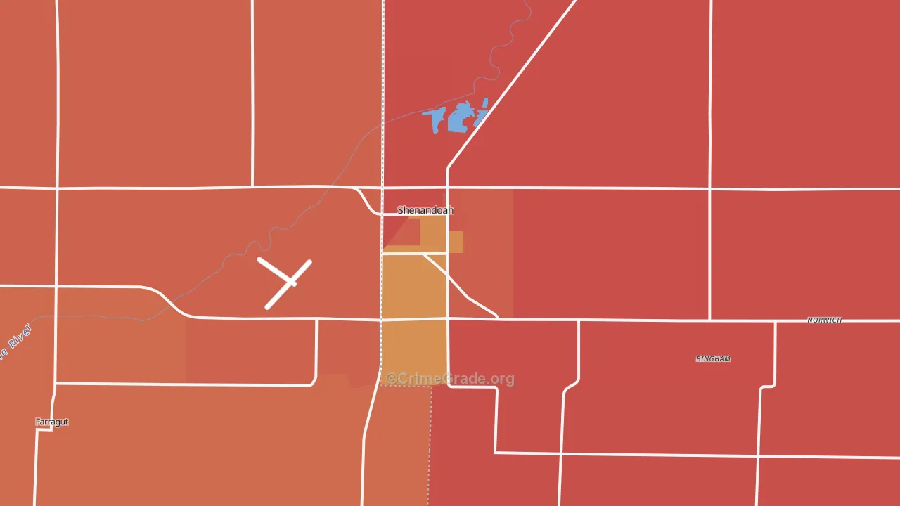 Shenandoah, IA Map of Murder Rates
