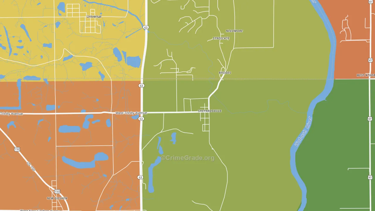 Shepardsville, IN Map of Murder Rates