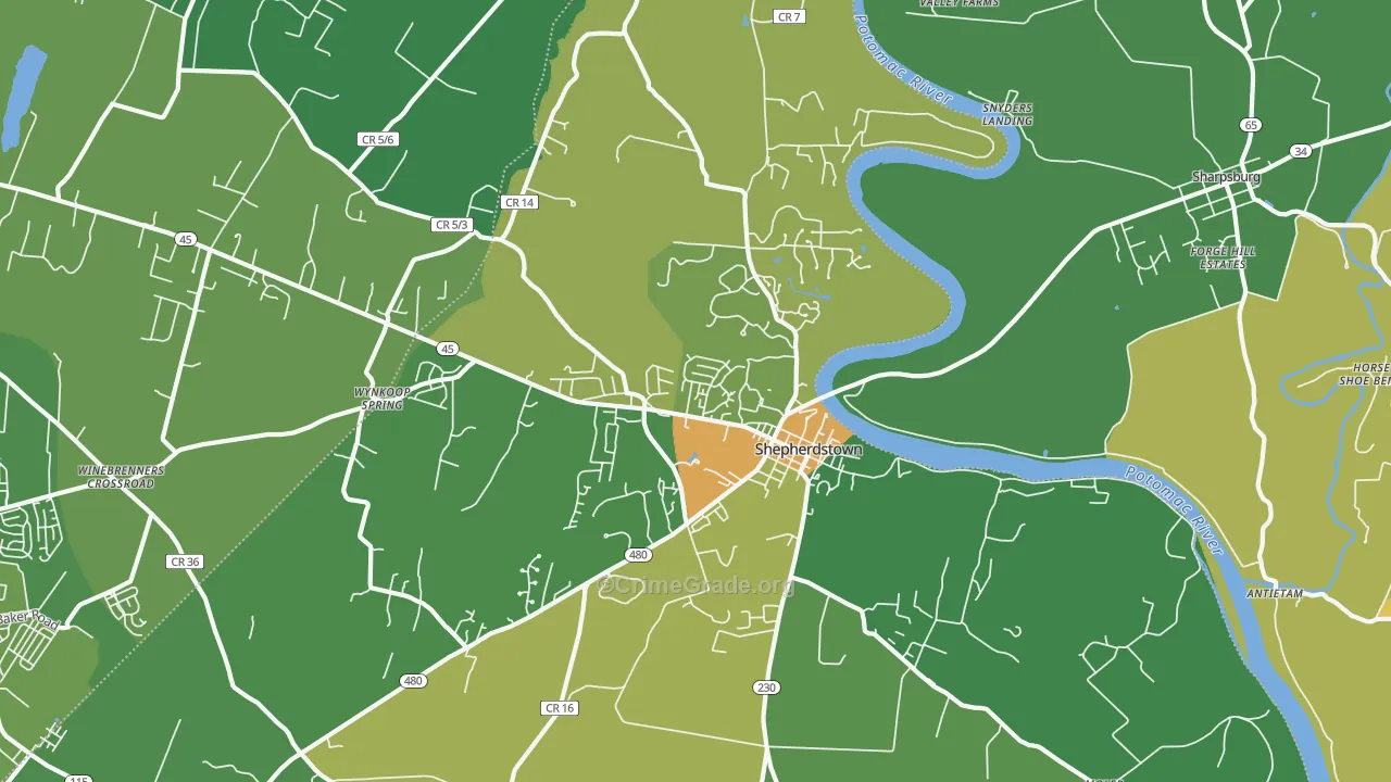 Shepherdstown, WV Map of Murder Rates