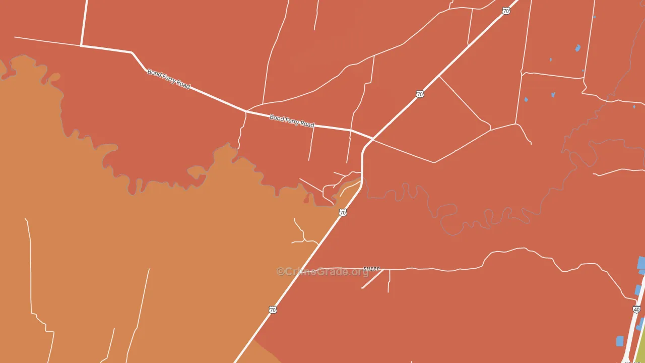 Shepp, TN Map of Murder Rates