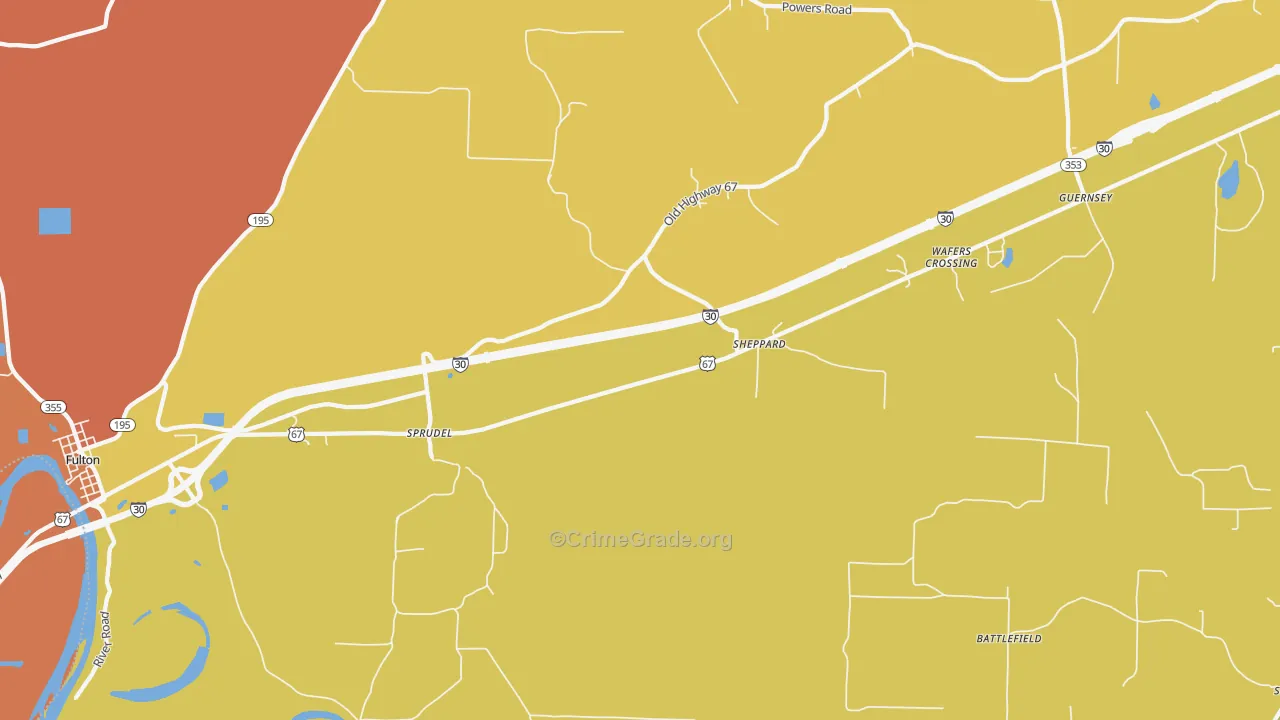 Sheppard, AR Map of Murder Rates