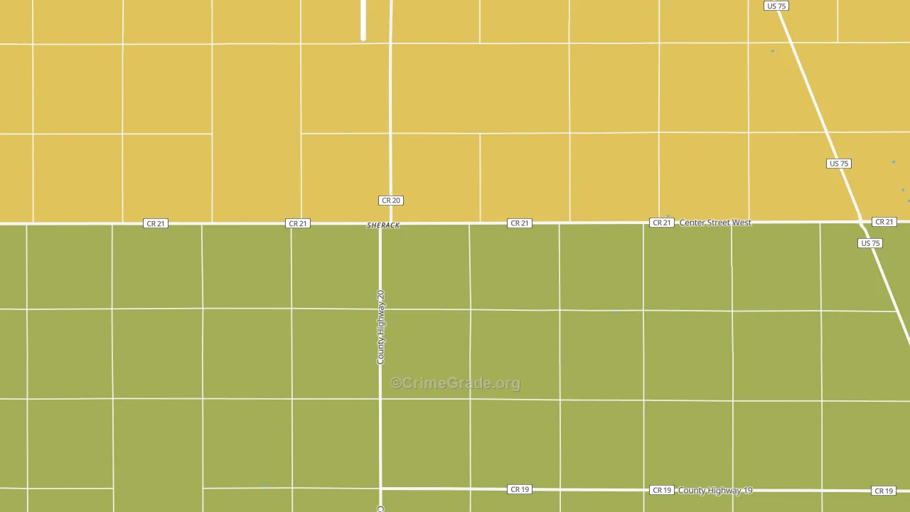 Sherack, MN Map of Murder Rates