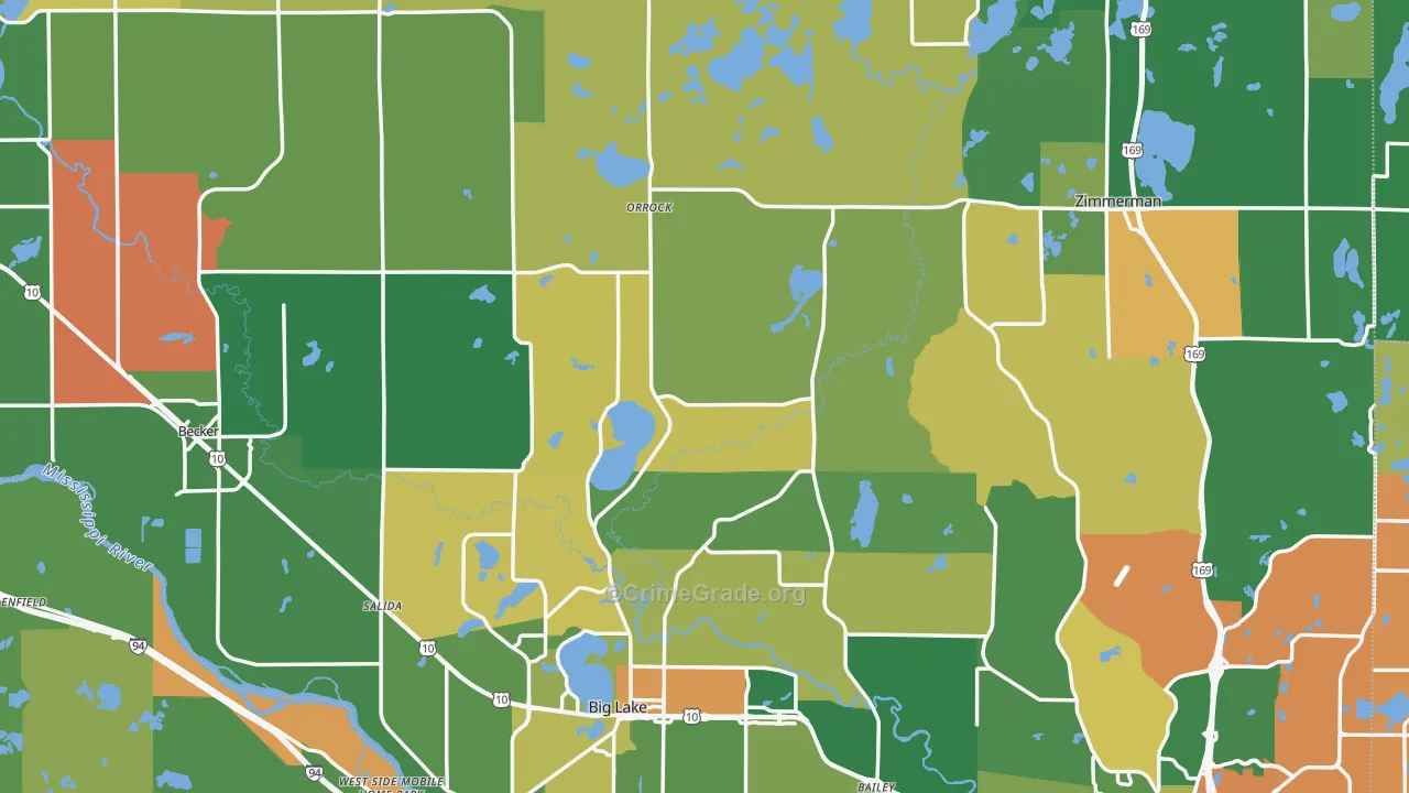 Sherburne County, MN Map of Murder Rates