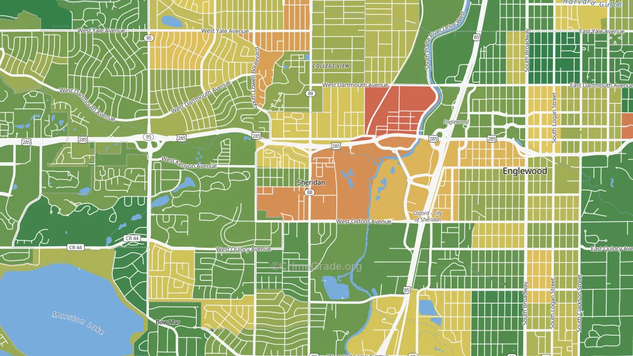 Sheridan, CO Map of Murder Rates