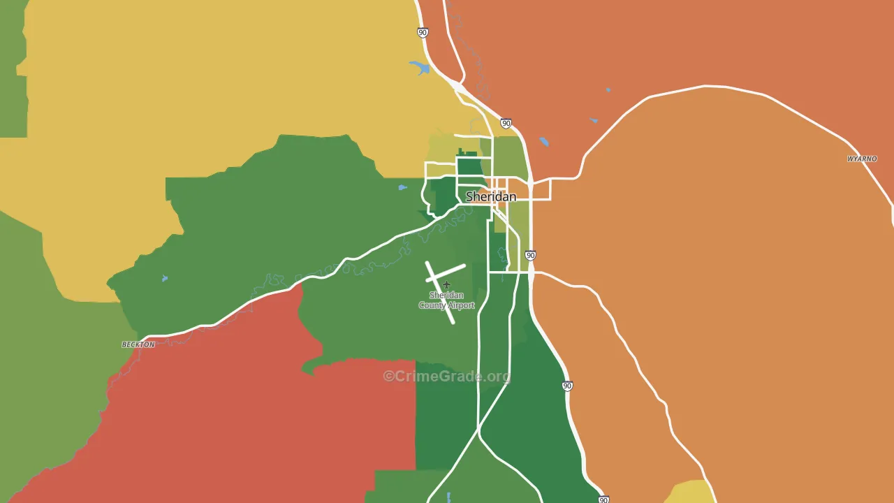 Sheridan County, WY Map of Murder Rates