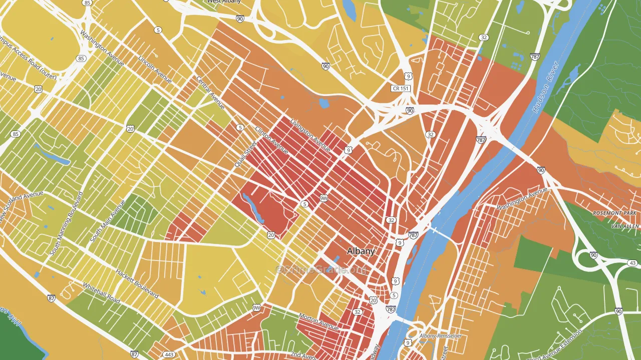 Sheridan Hollow, Albany, NY Map of Murder Rates