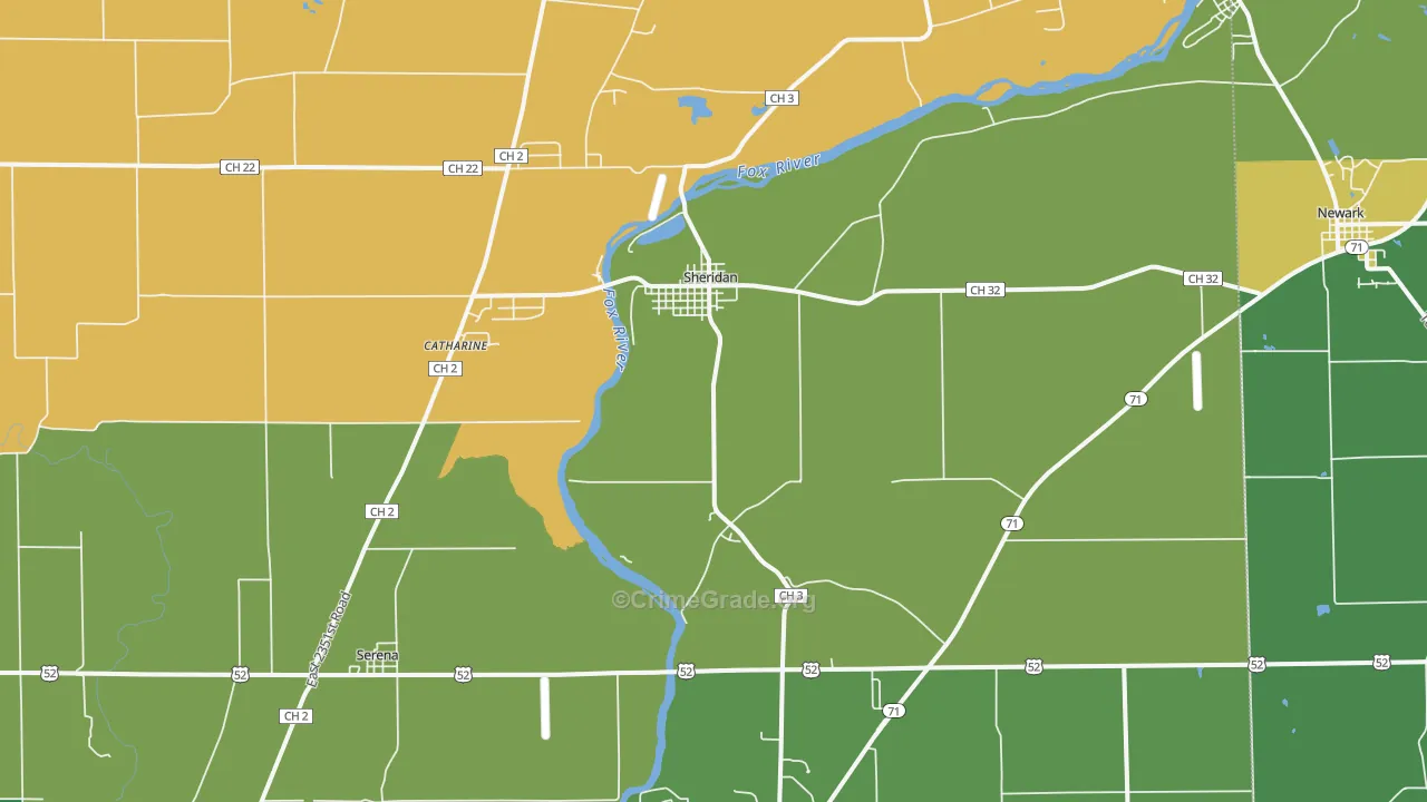 Sheridan, IL Map of Murder Rates