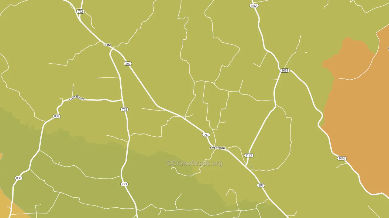 Sheridan, KY Map of Murder Rates