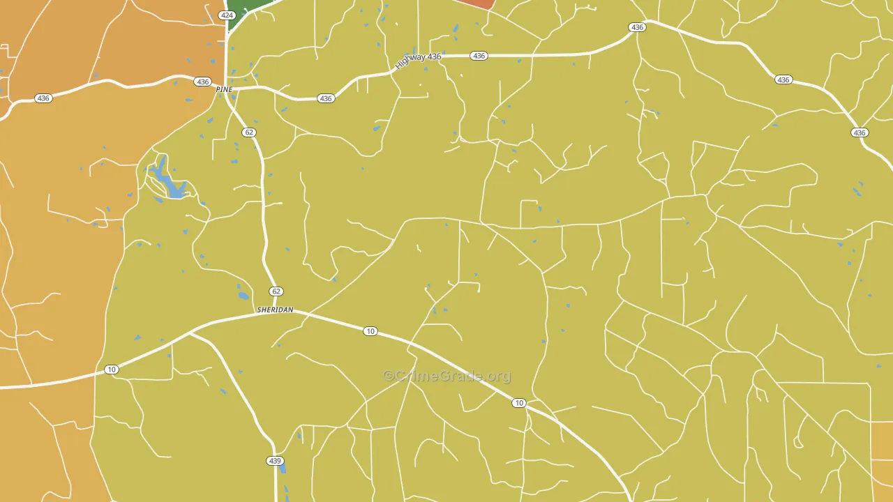 Sheridan, LA Map of Murder Rates