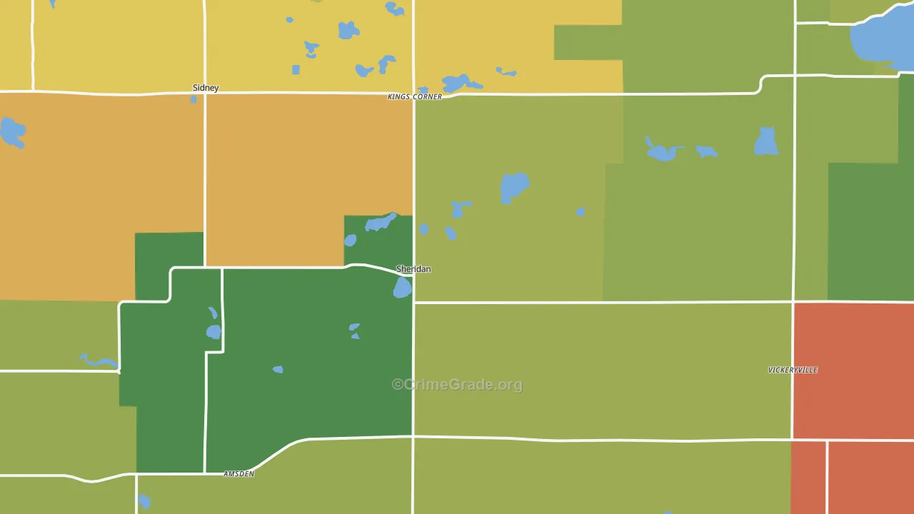 Sheridan, MI Map of Murder Rates