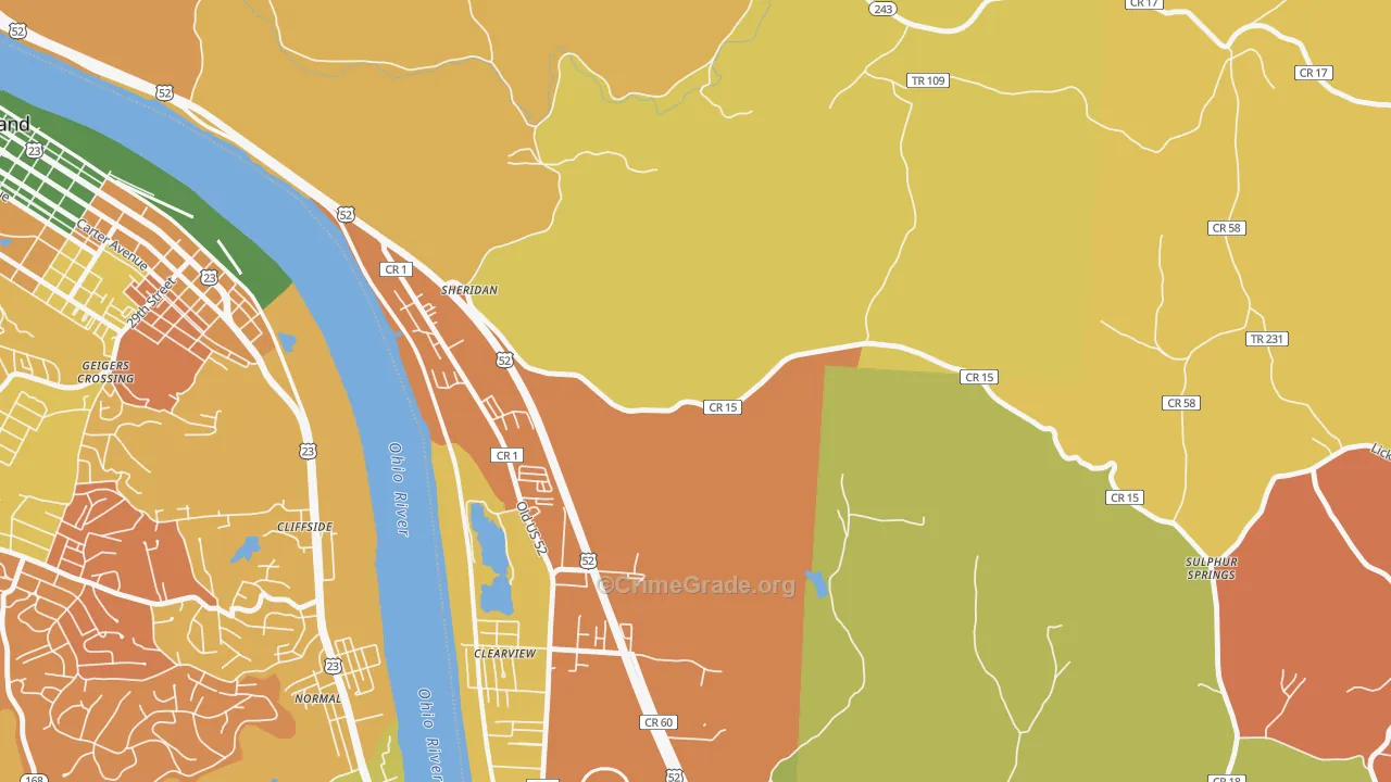 Sheridan, OH Map of Murder Rates