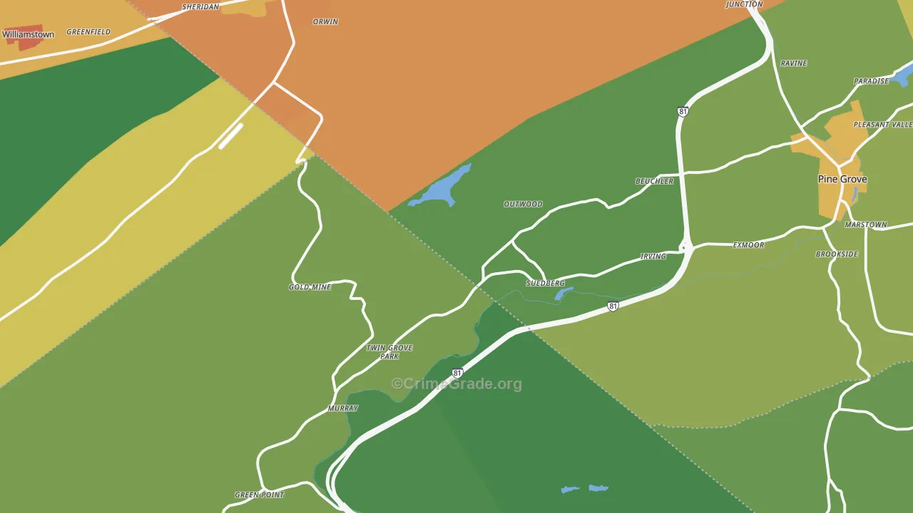 Sheridan, PA Map of Murder Rates