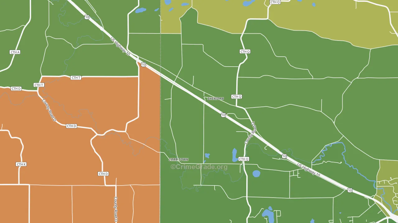 Sheridan, WI Map of Murder Rates
