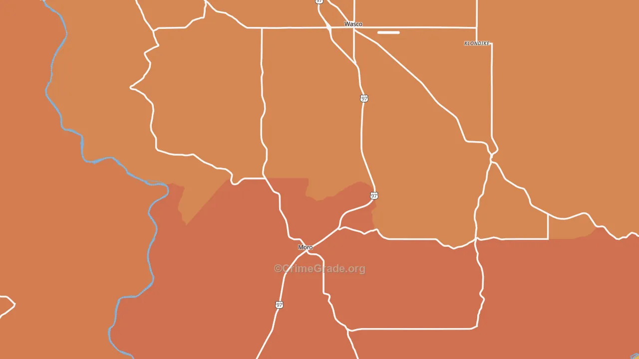 Sherman County, OR Map of Murder Rates
