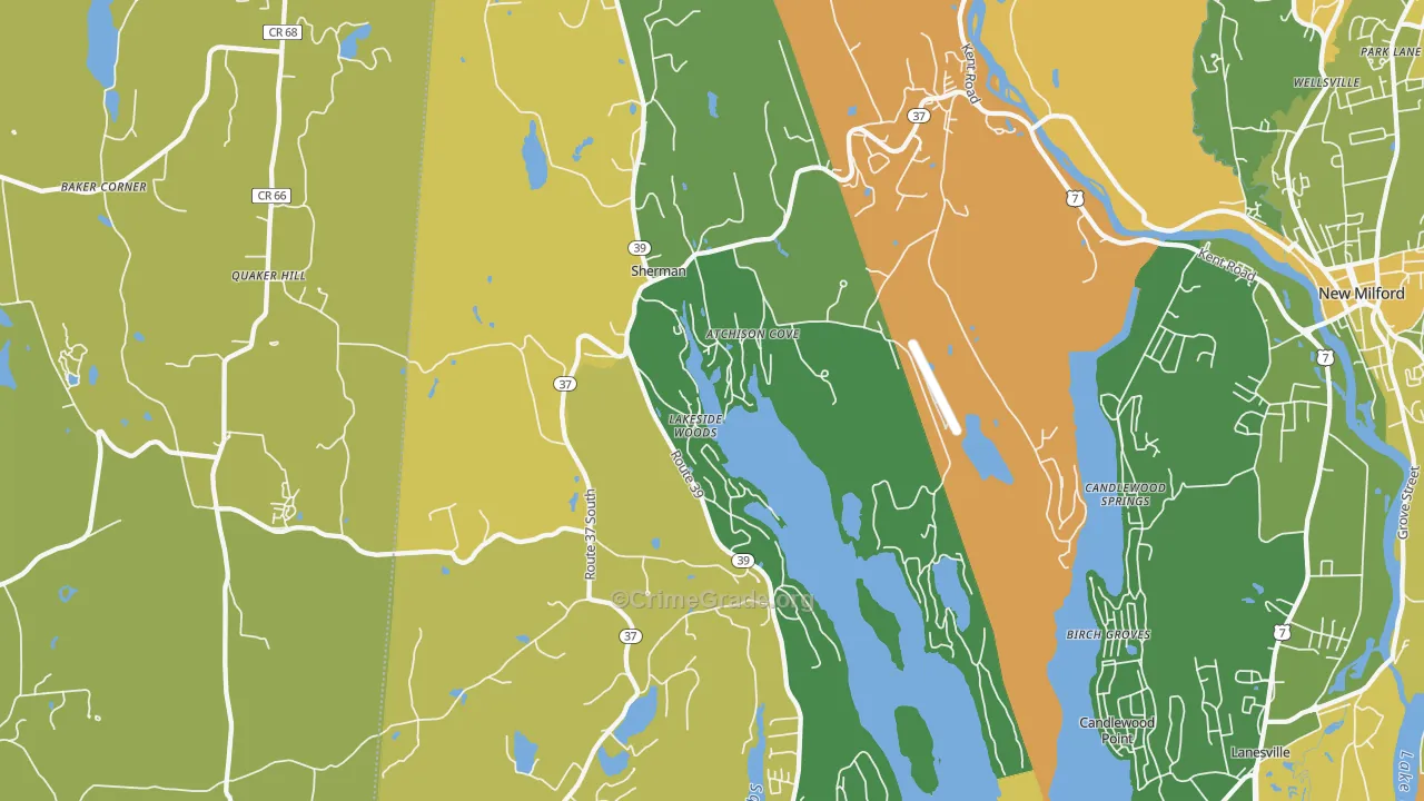 Sherman, CT Map of Murder Rates