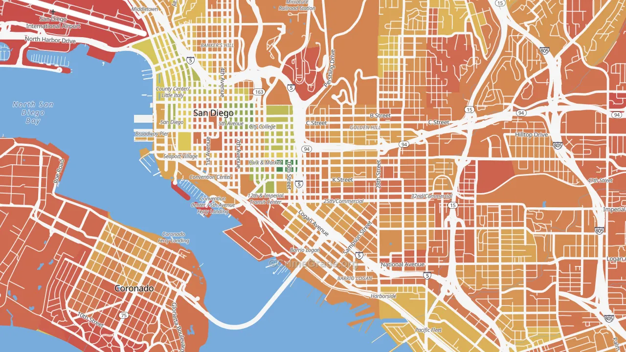 Sherman Heights, San Diego, CA Map of Murder Rates