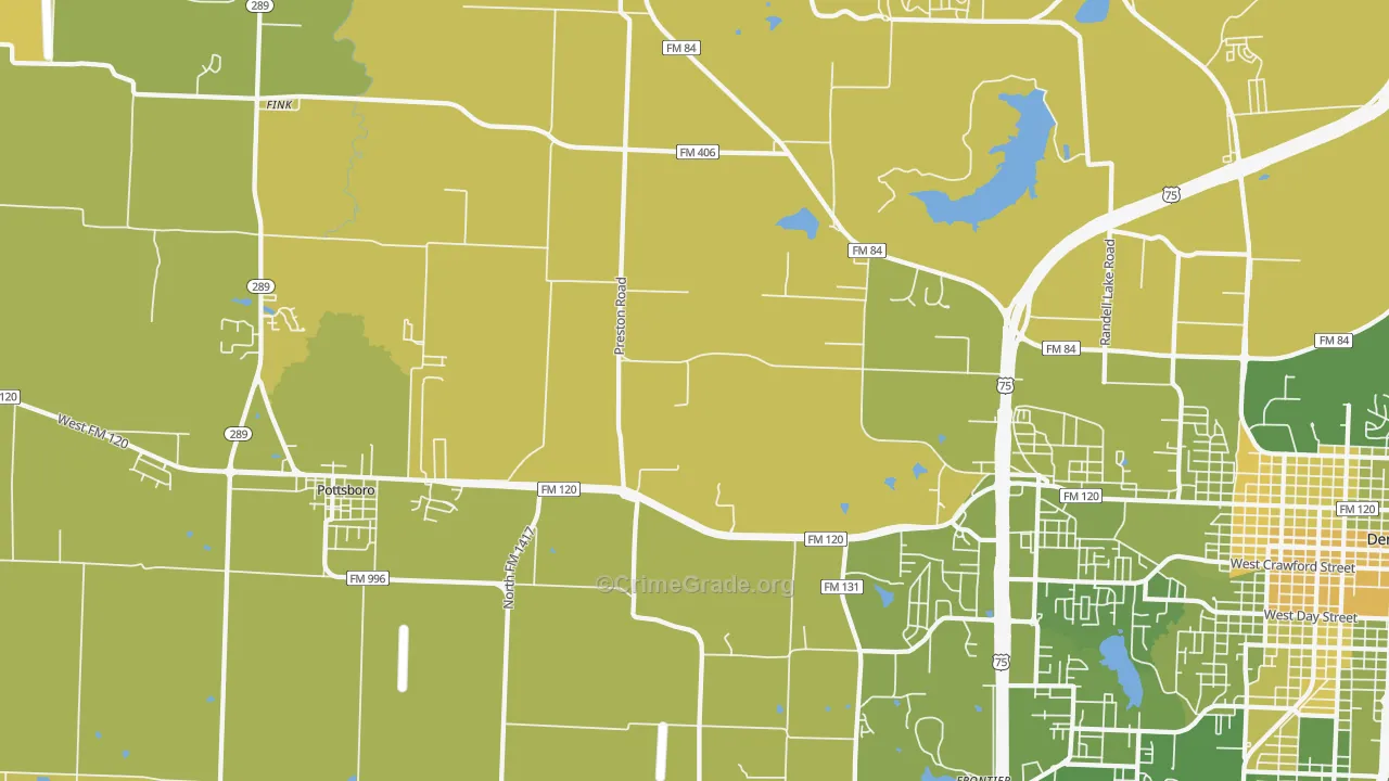 Sherman Junction, TX Map of Murder Rates