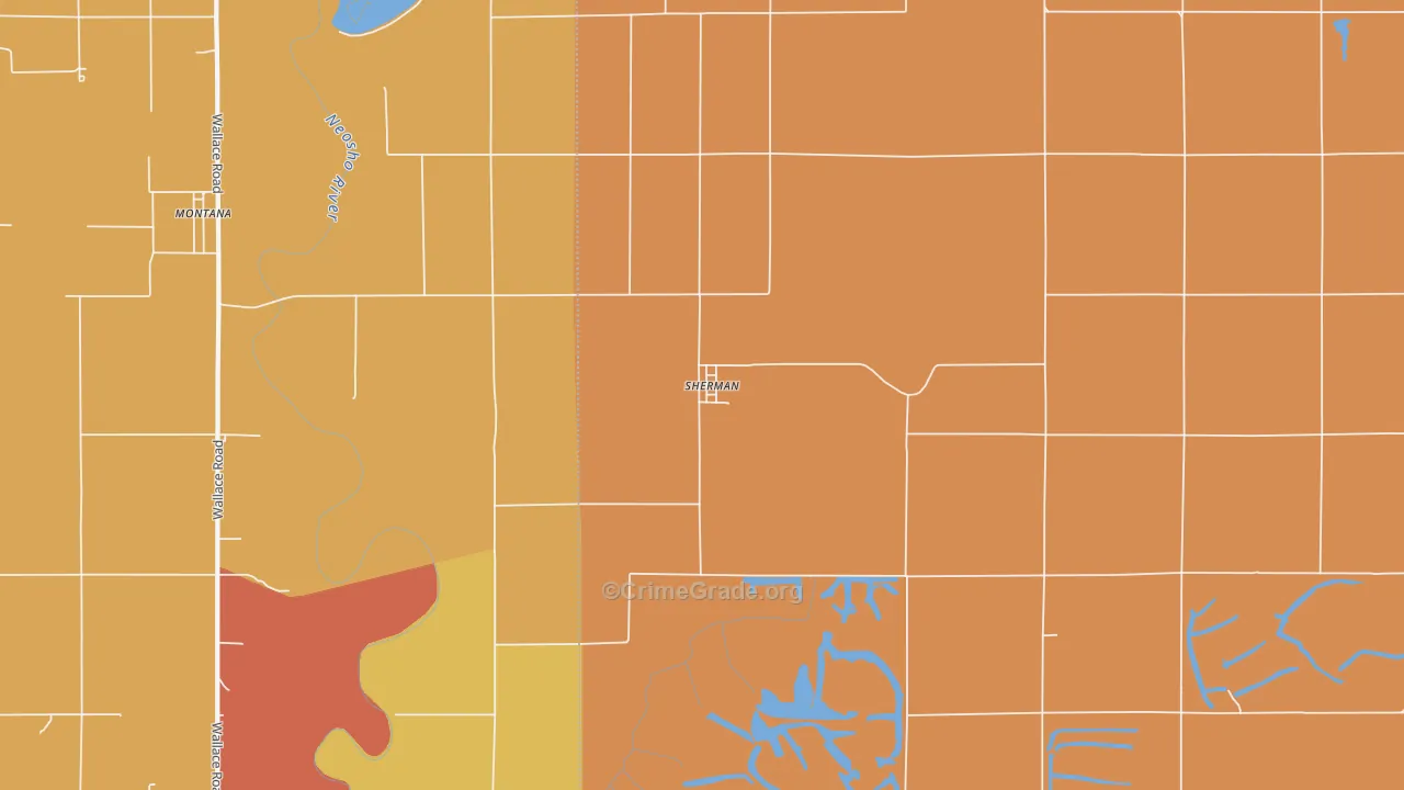 Sherman, KS Map of Murder Rates