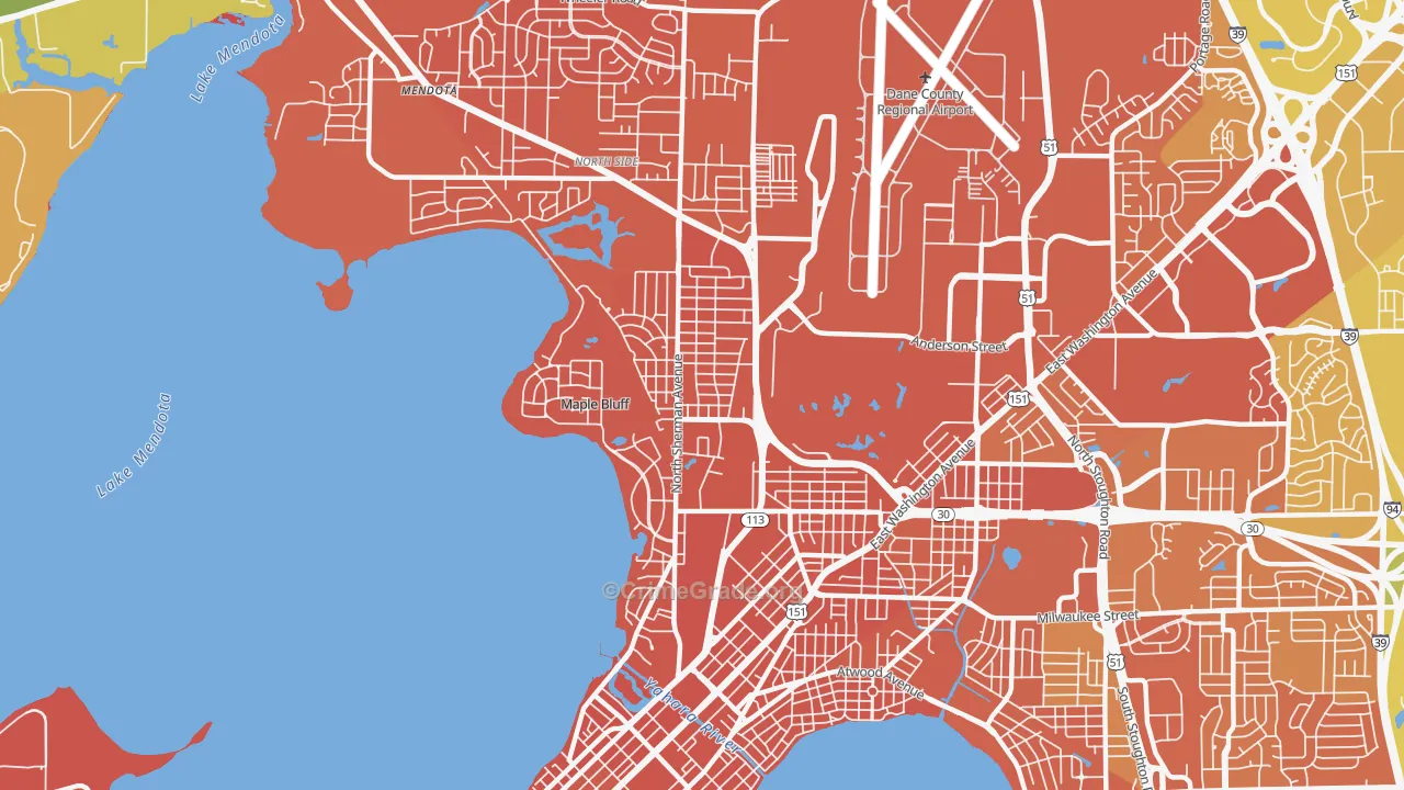 Sherman, Madison, WI Map of Murder Rates