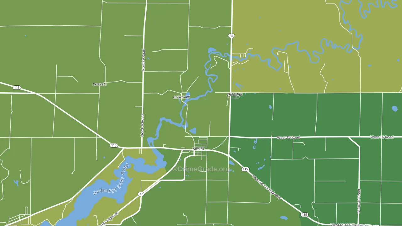 Sherman, MI Map of Murder Rates