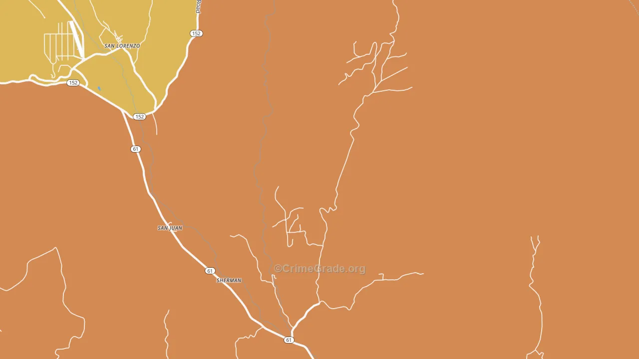 Sherman, NM Map of Murder Rates
