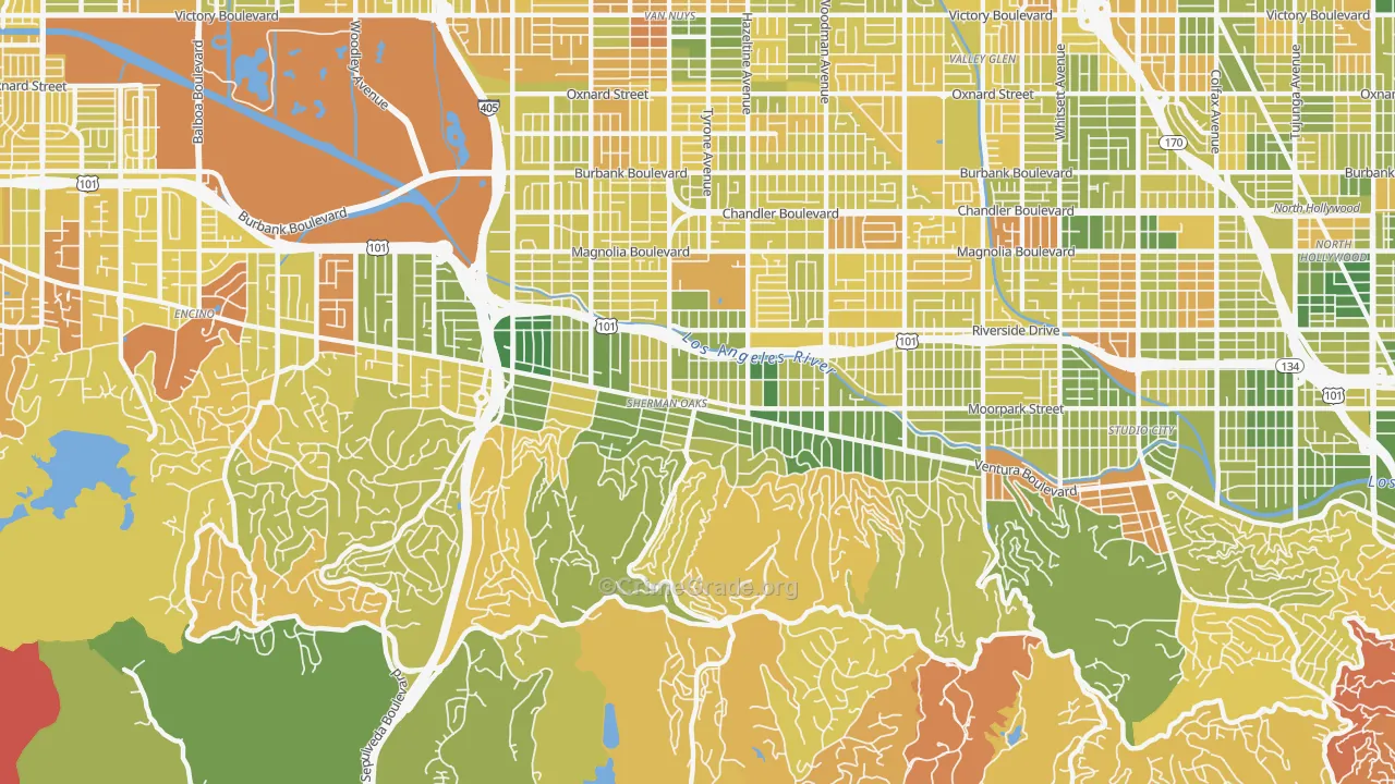 Sherman Oaks, CA Map of Murder Rates
