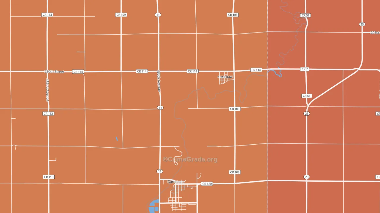Sherman, SD Map of Murder Rates