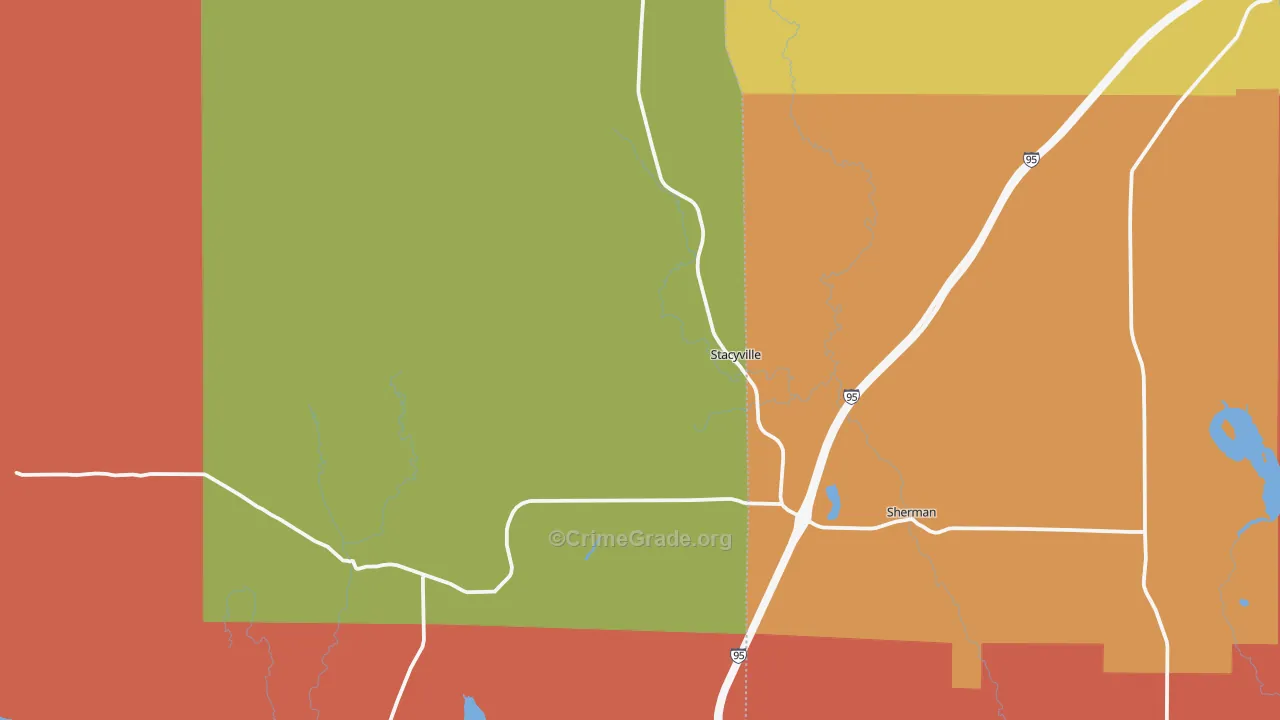 Sherman Station, ME Map of Murder Rates