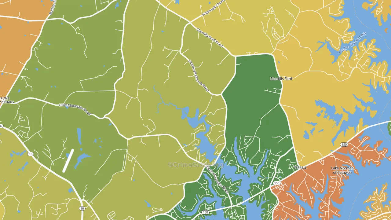 Sherrills Ford, NC Map of Murder Rates
