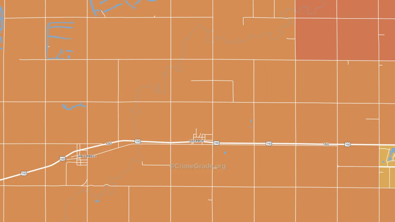 Sherwin, KS Map of Murder Rates