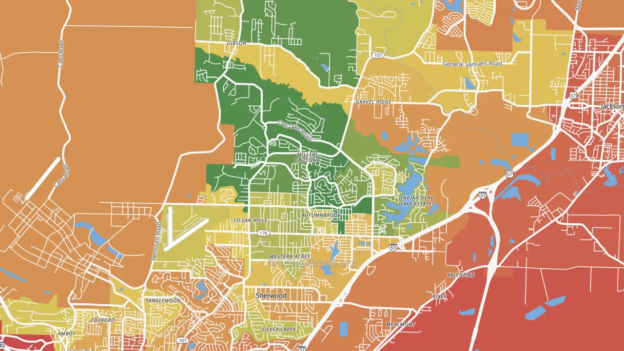 Sherwood, AR Map of Murder Rates