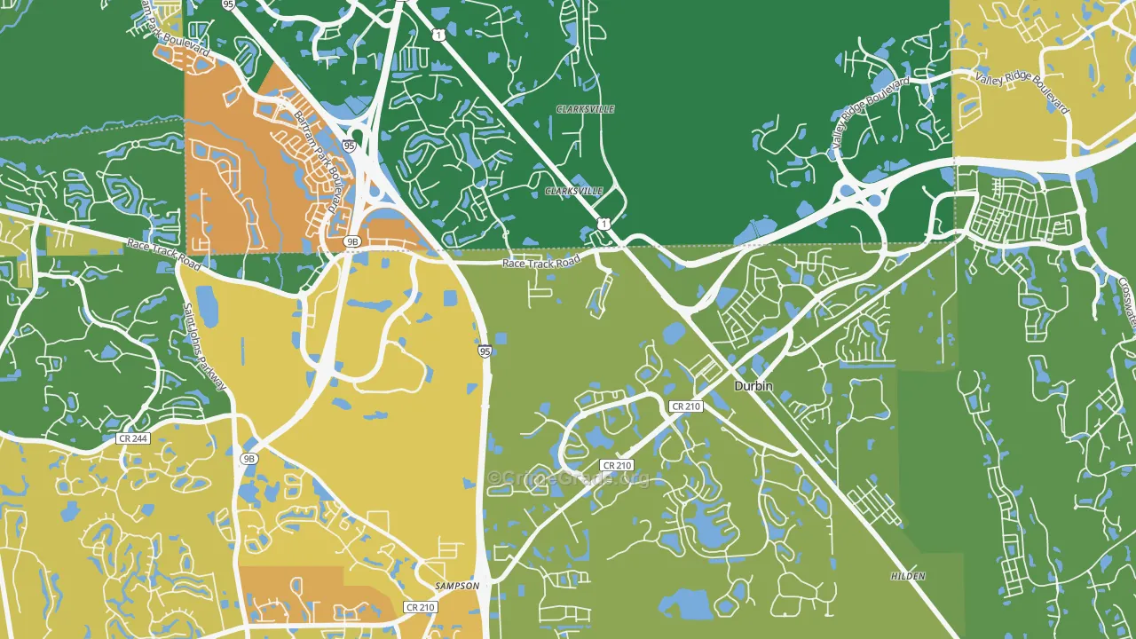 Sherwood Forest, FL Map of Murder Rates
