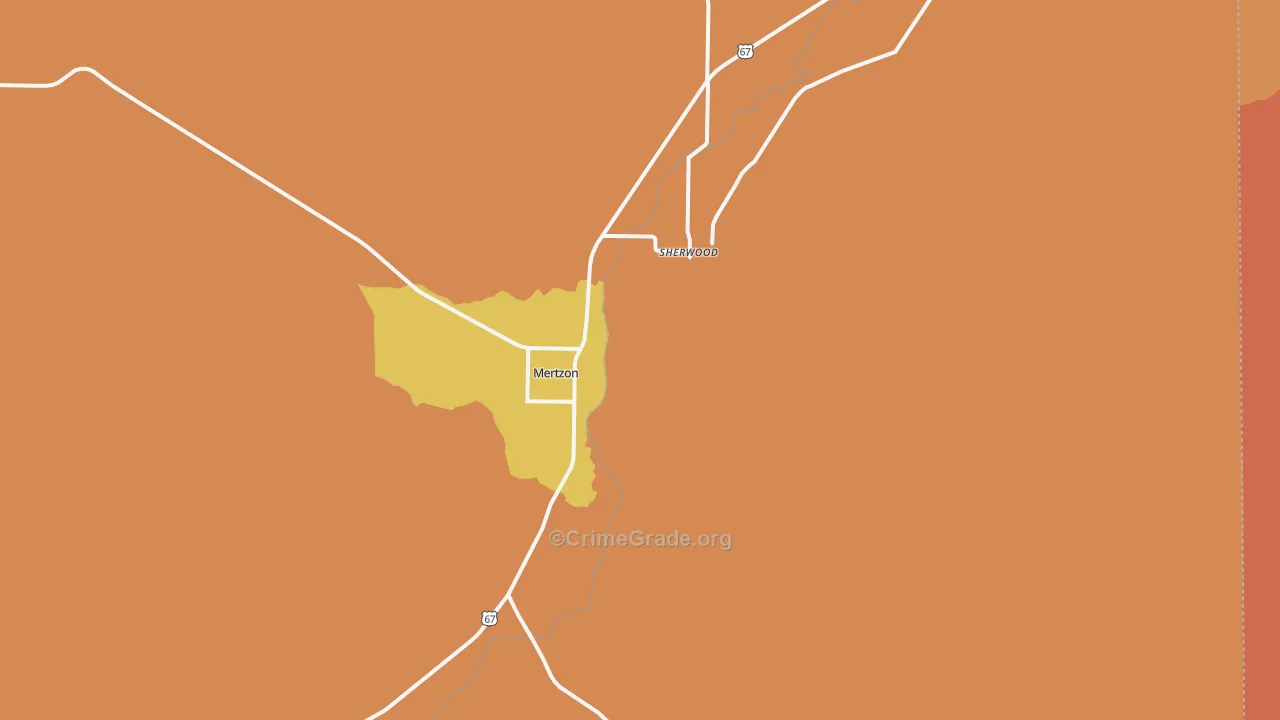 Sherwood, TX Map of Murder Rates