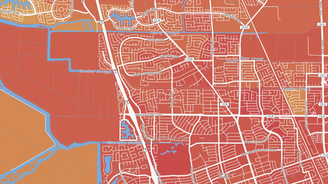 Sherwoods Manor, Stockton, CA Map of Murder Rates