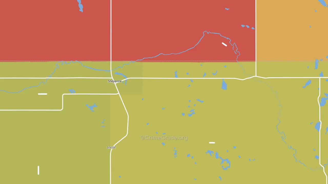 Sheyenne, ND Map of Murder Rates